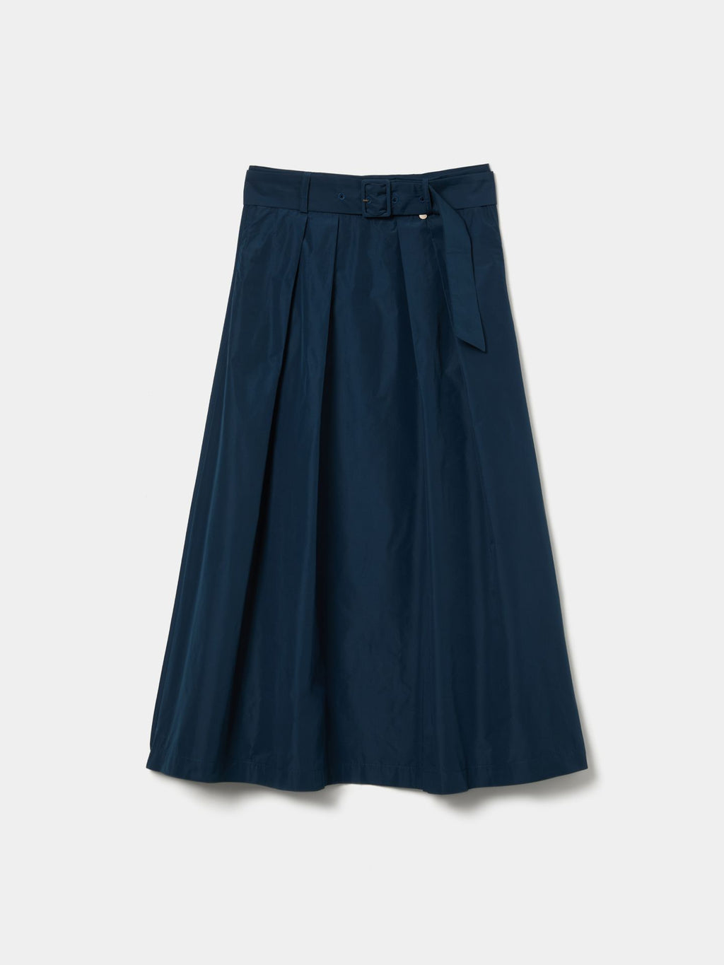 Falda midi con pliegues
