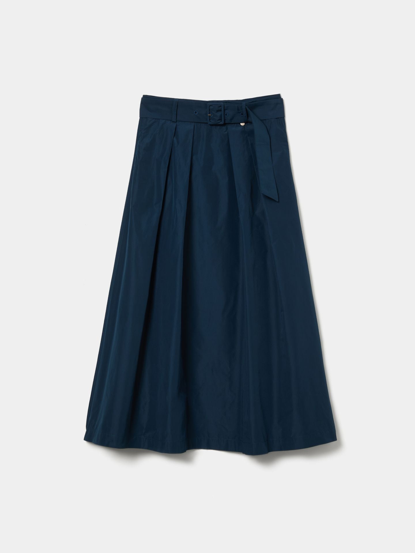 Falda midi con pliegues