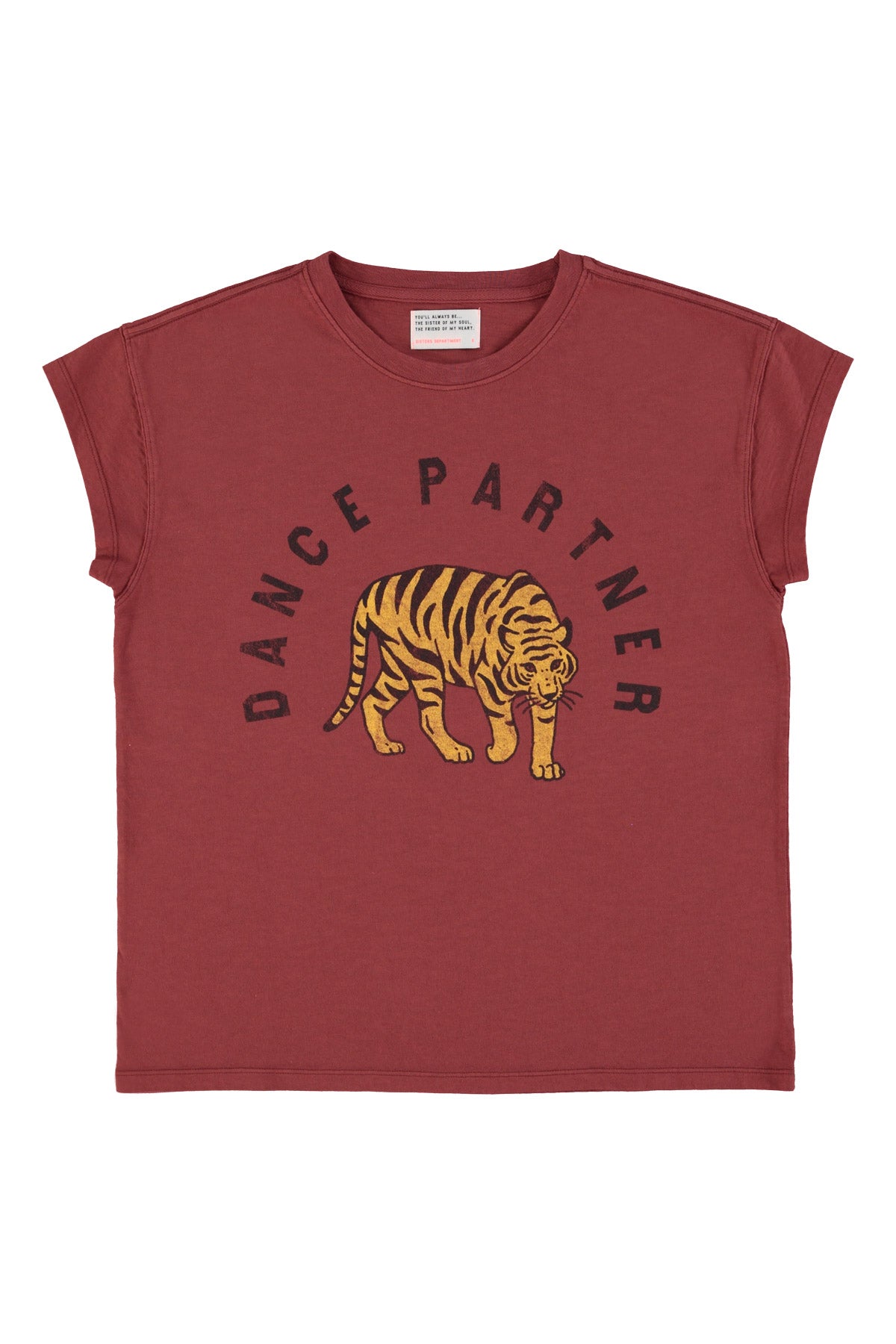 Camiseta de Manga Corta Burdeos Leopardo