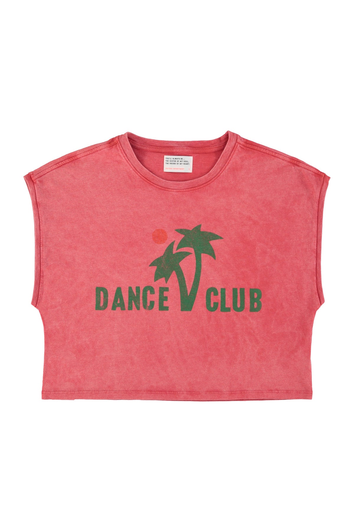 Camiseta/Top Sin Mangas Cuello Redondo Coral "Dance Club"