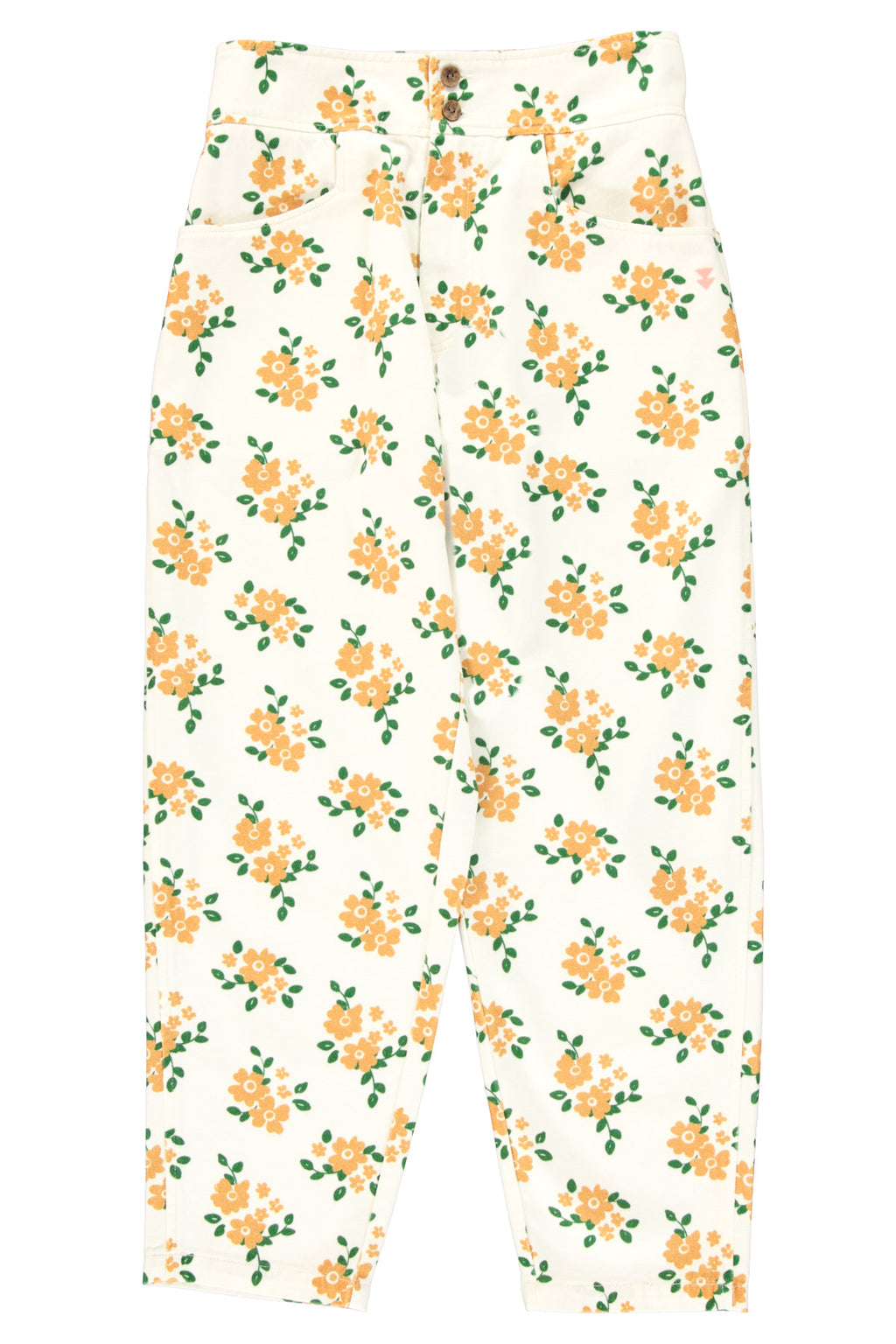 Ecru Floral Mustard Trousers