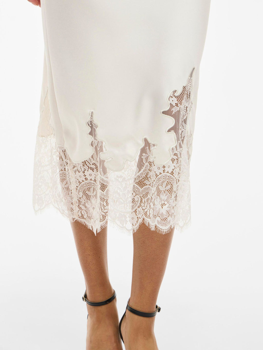 Saia Midi Visabel Talle Alto Renda Birch