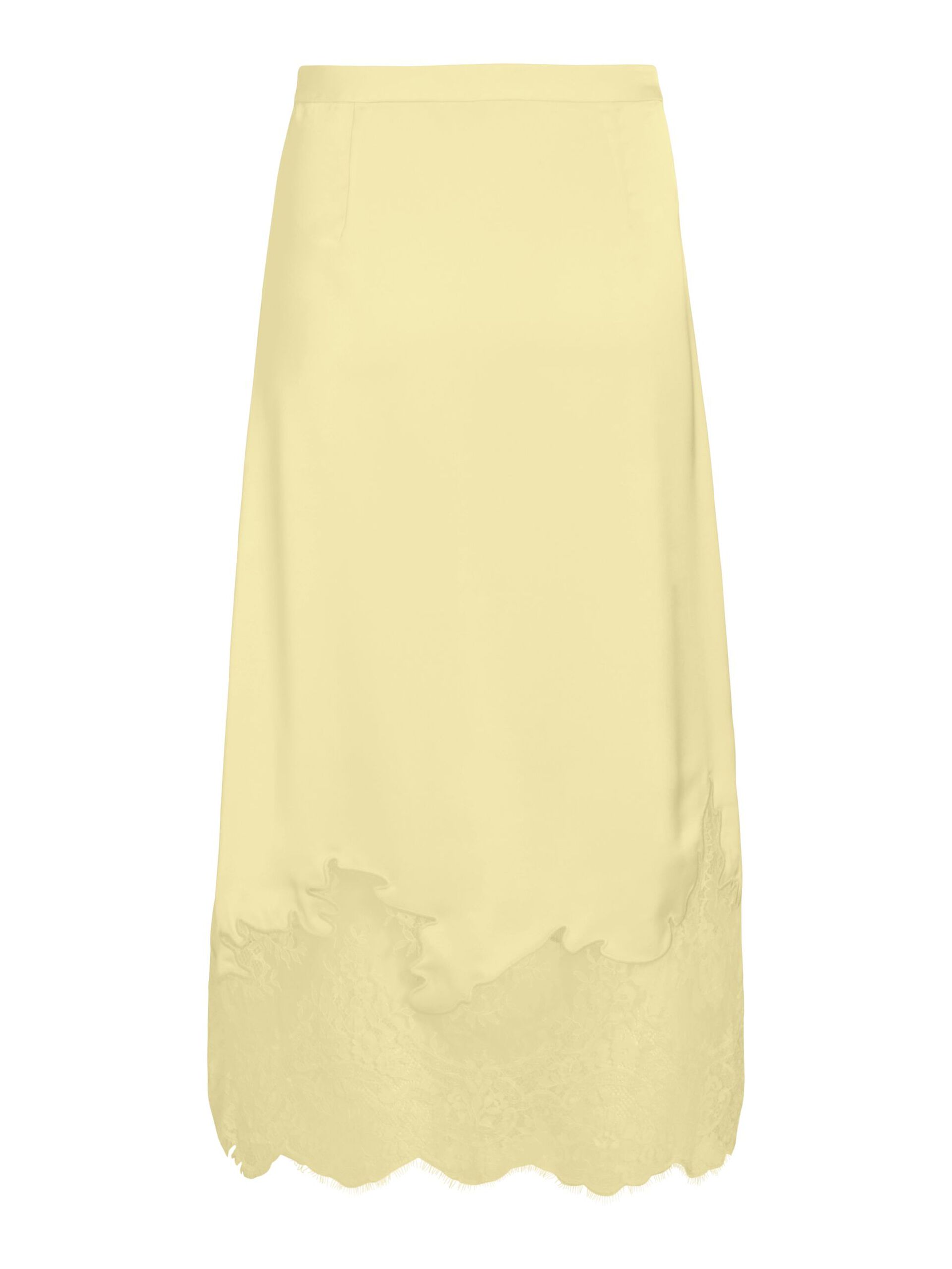 Falda Midi Visabel Talle Alto Encaje Amarillo Pastel