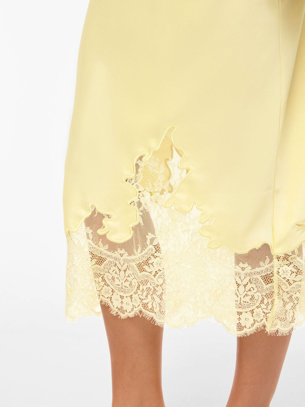 Falda Midi Visabel Talle Alto Encaje Amarillo Pastel