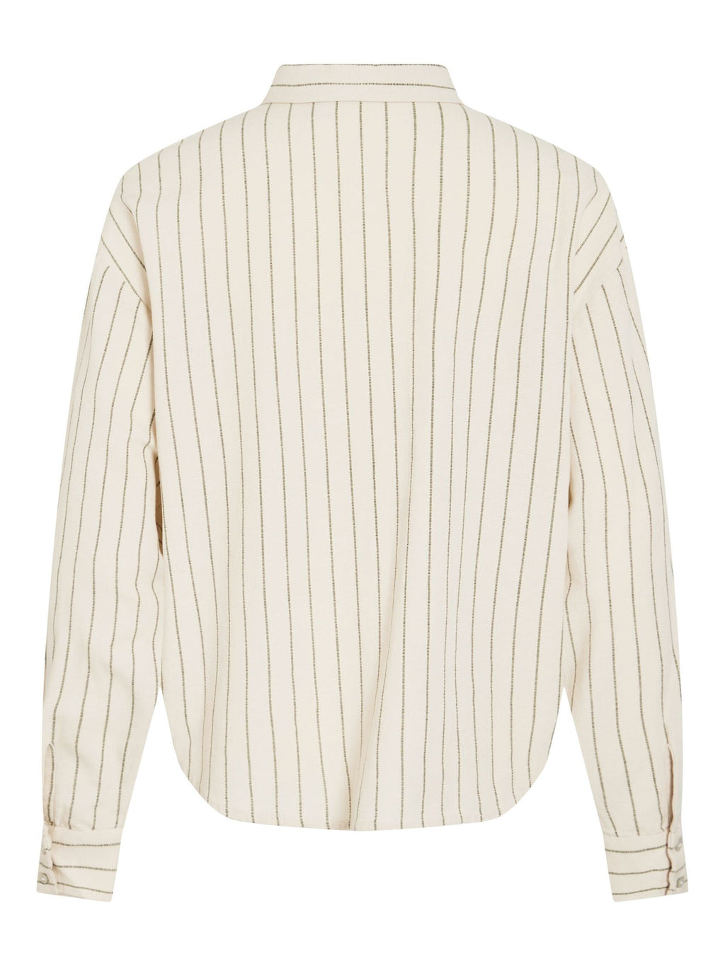 Camisa Rayas Viprisilla Manga Larga Natural Jaspeado Claro