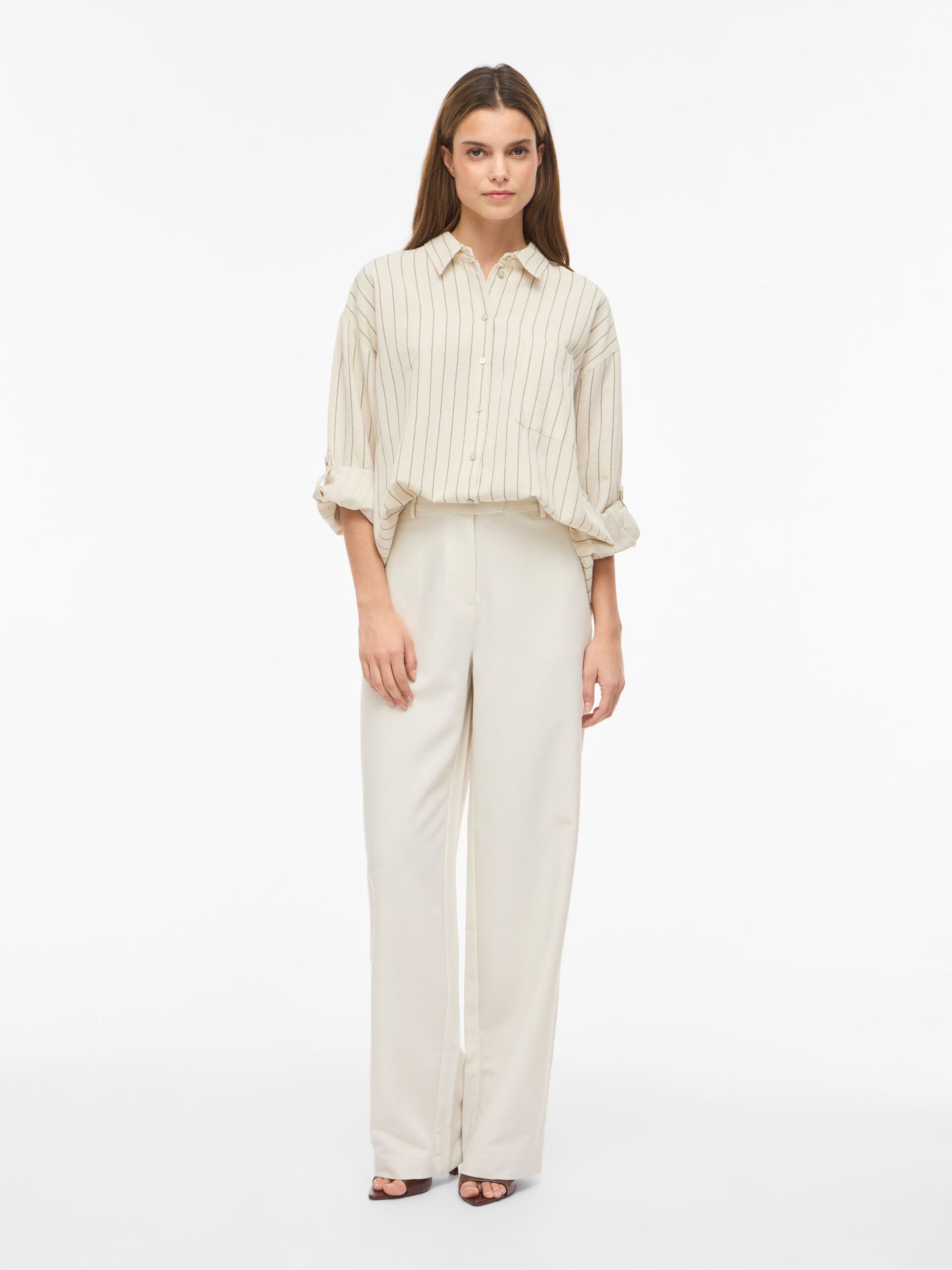 Camisa Viprisilla Manga Larga Natural Jaspeado Claro