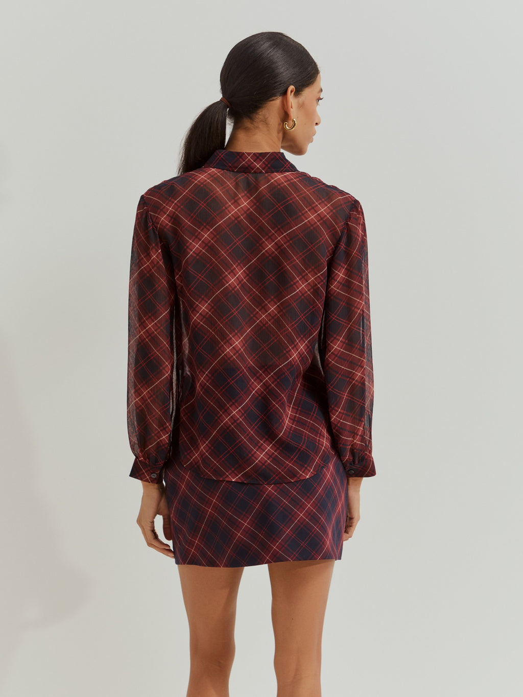 Camisa Cuadros Semitransparente