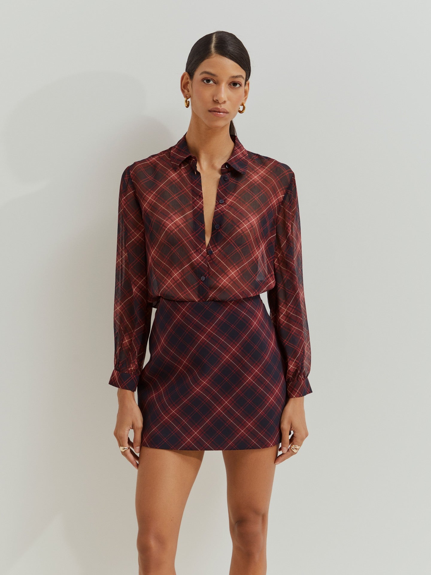Camisa Cuadros Semitransparente