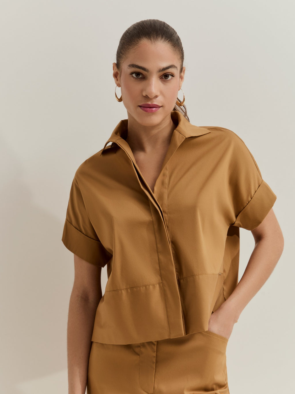 Blusa de Manga Corta Camel LP007149.179