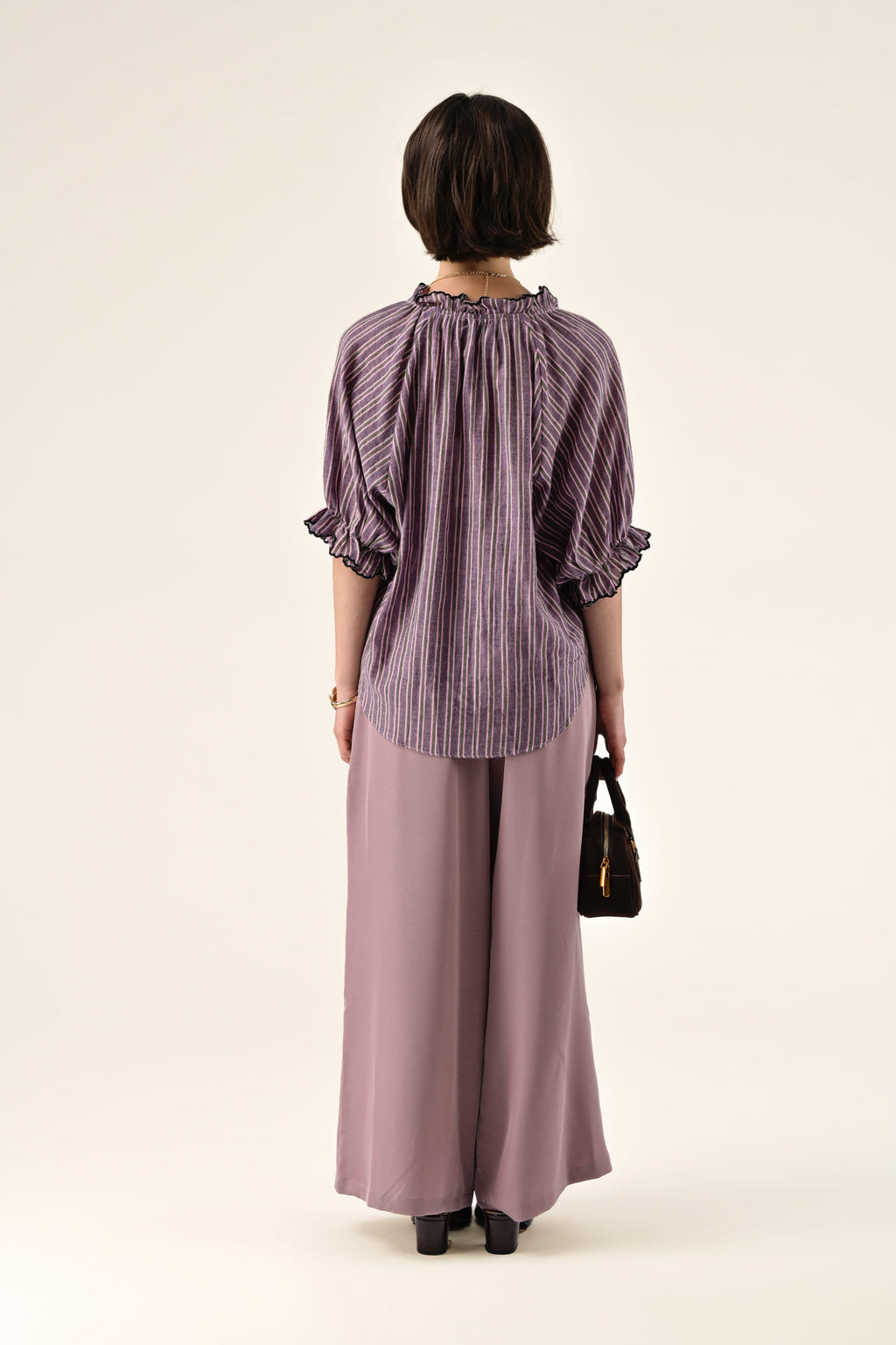 Top Clery Morado Rayas Verdes