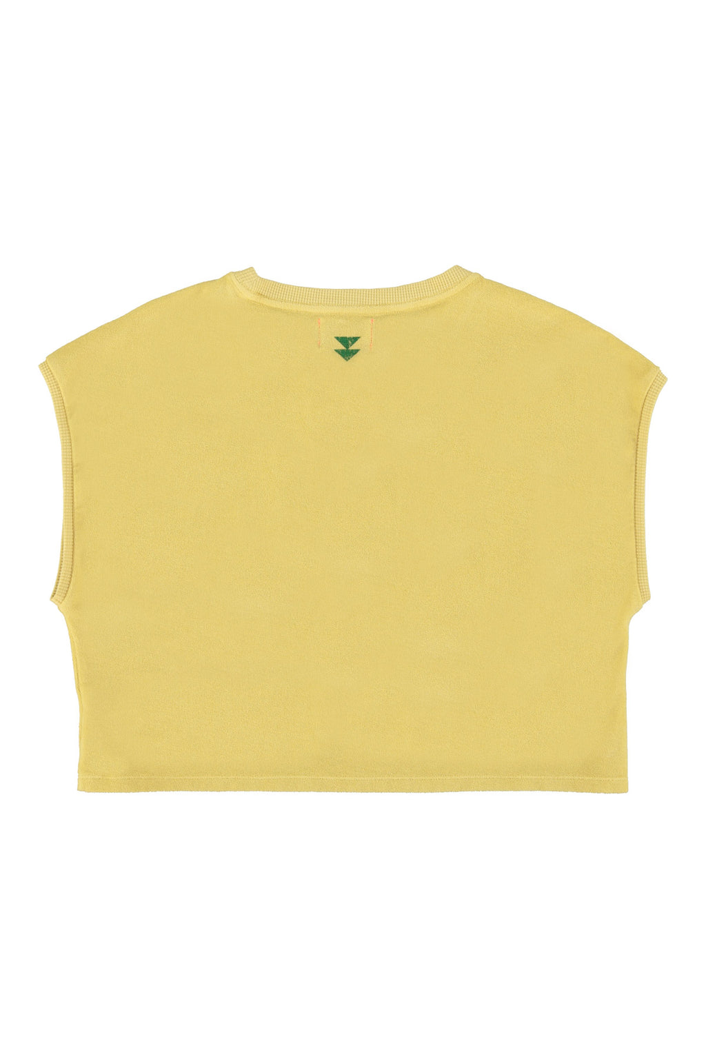 Yellow Sleeveless Round Neck T-Shirt/Top Sand "1980" 
