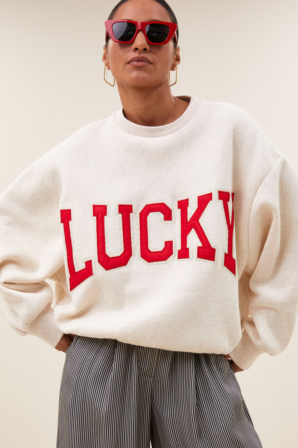 Sudadera Estampado Bibi Lucky Beige Perlado