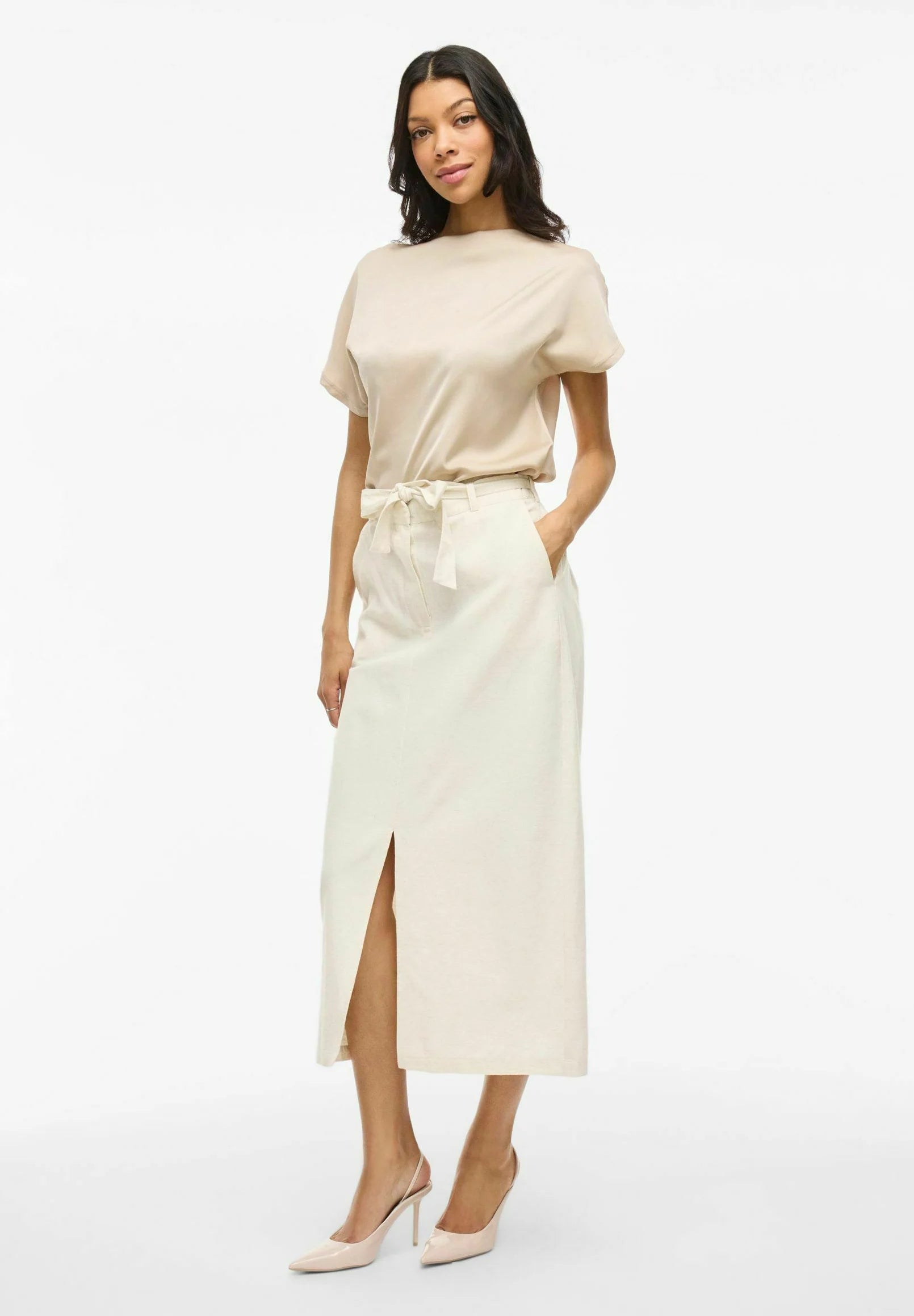 Falda Crema Viprisilla Rw Midi Pencil