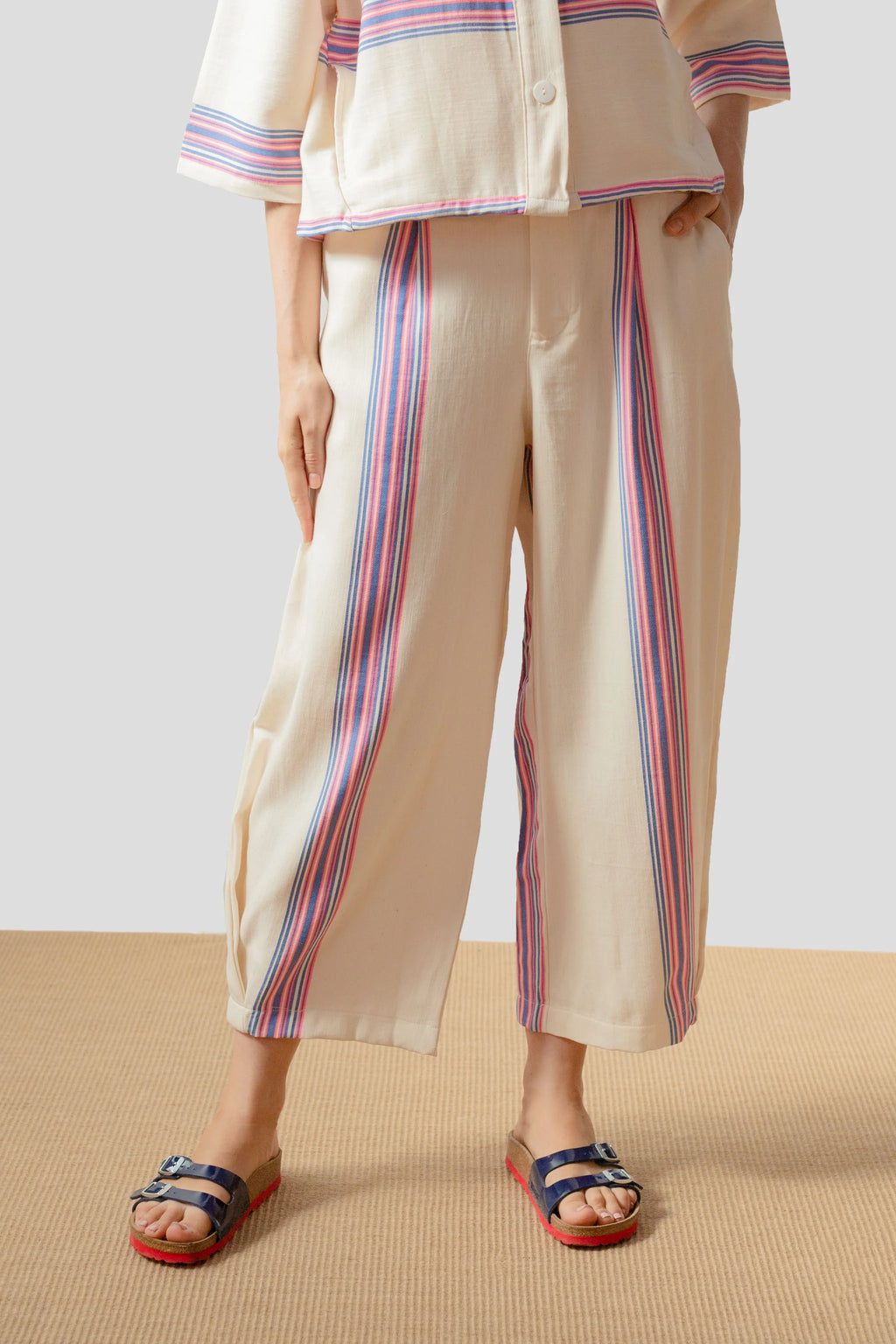Pantalón Rayas azul Flúor