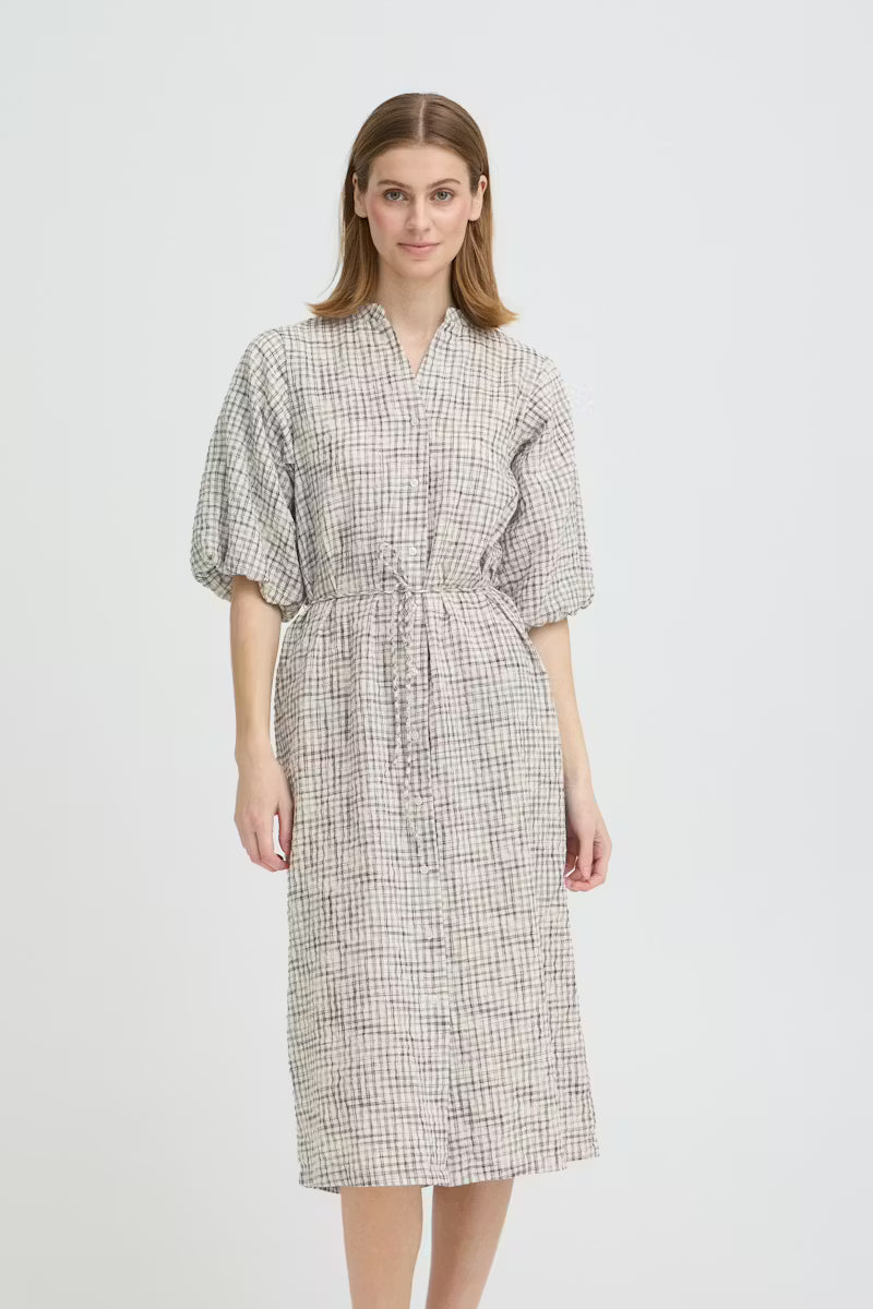 Vestido Ihhesima Estampado Cuadros Negros