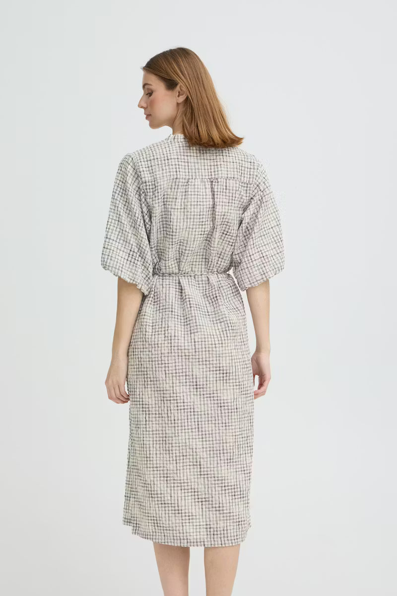 Vestido Ihhesima Estampado Cuadros Negros