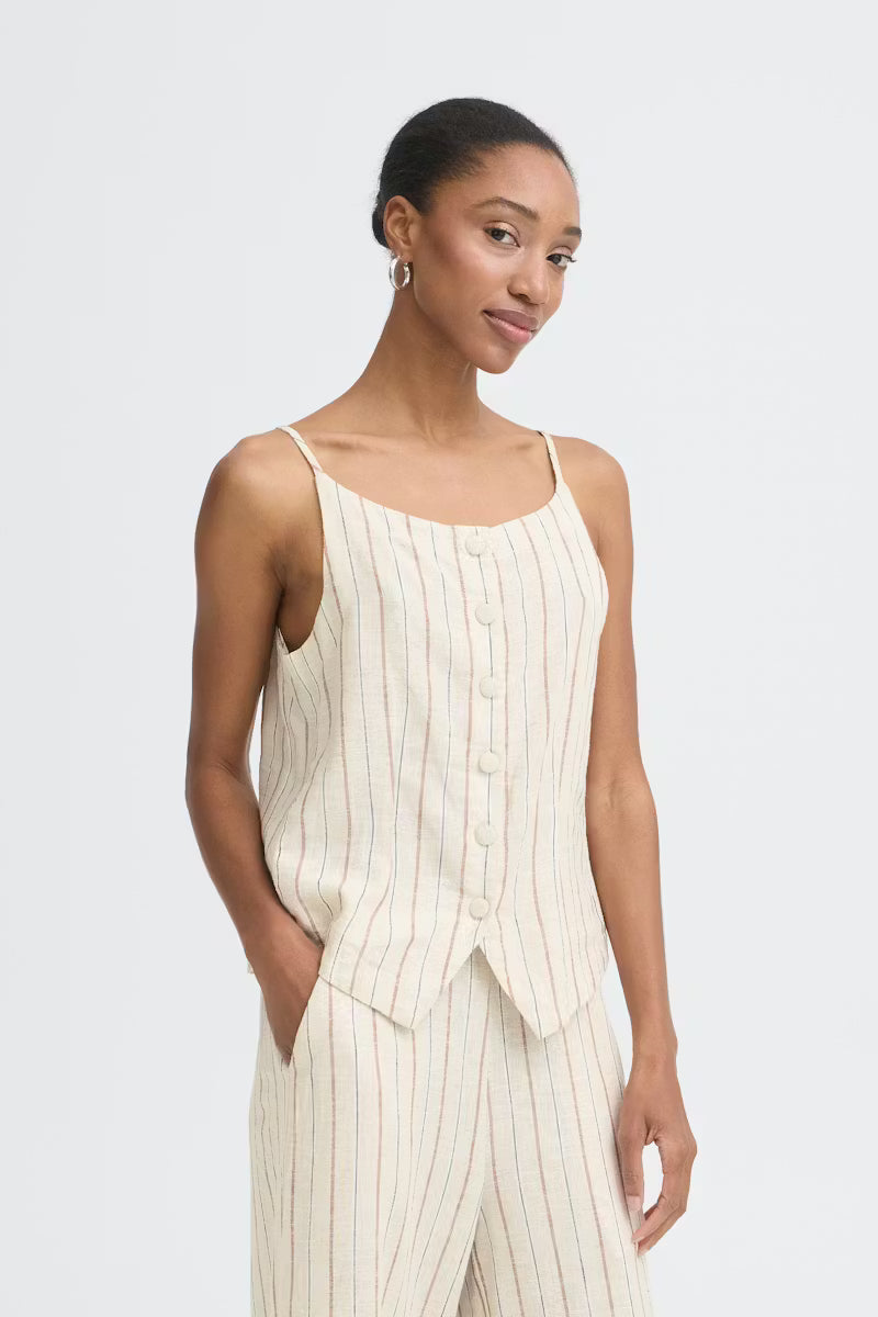 Top Ihlinno WA2 Rayas Marrones