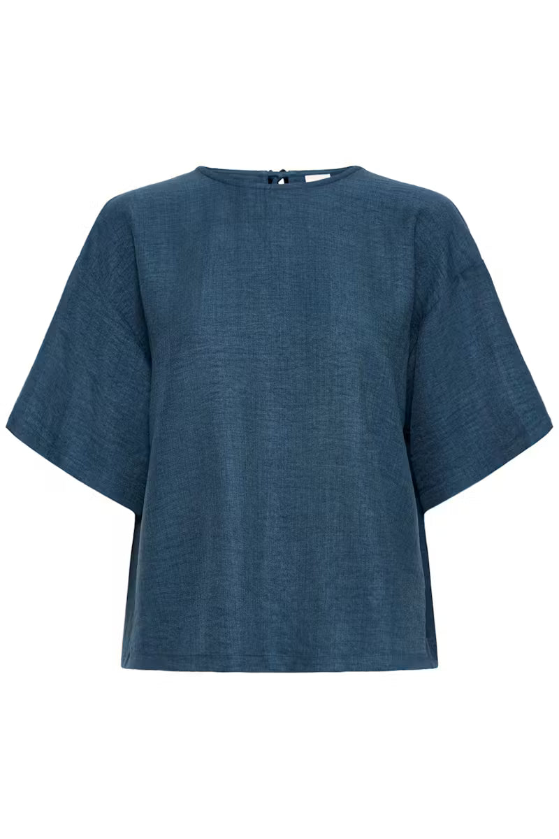 Camisa Ihkatico Sh Azul Marino Jaspeado