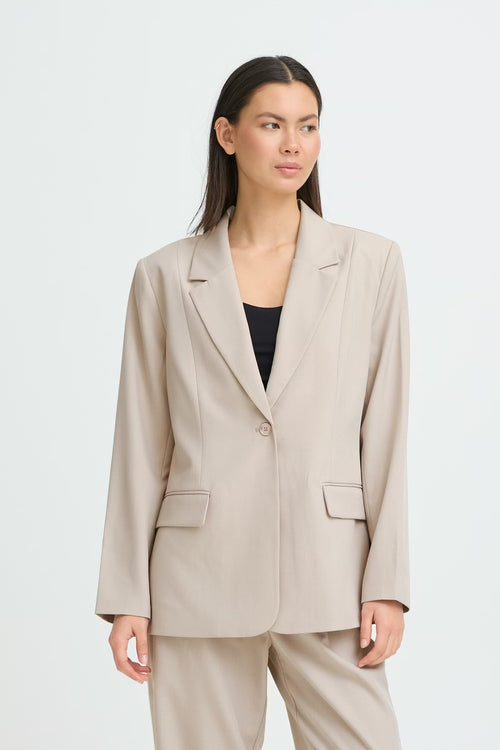 Blazer Ihfava Long Bl Gris Jaspeado