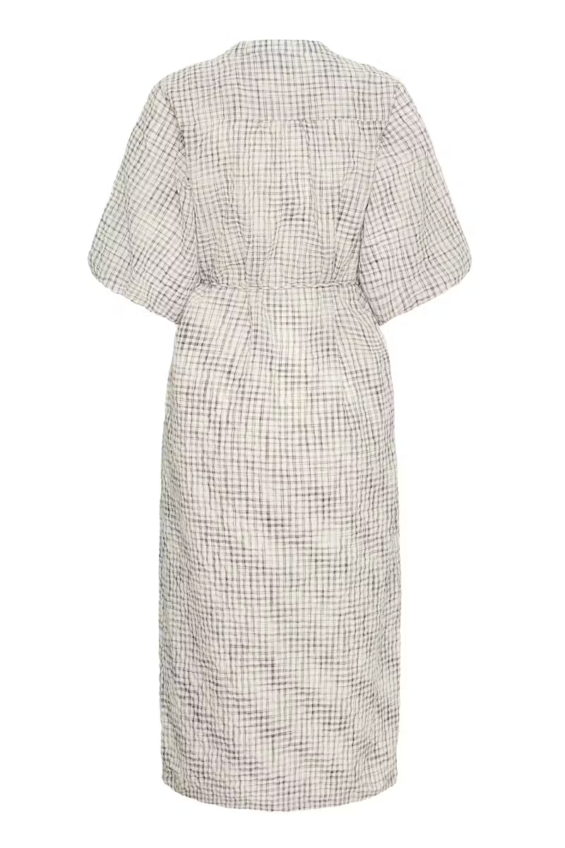 Vestido Ihhesima Estampado Cuadros Negros