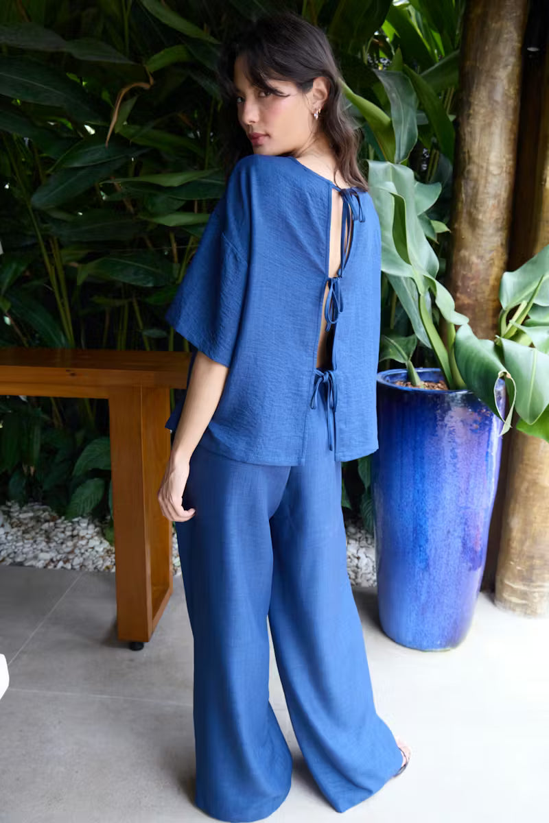 Camisa Ihkatico Sh Azul Marino Jaspeado