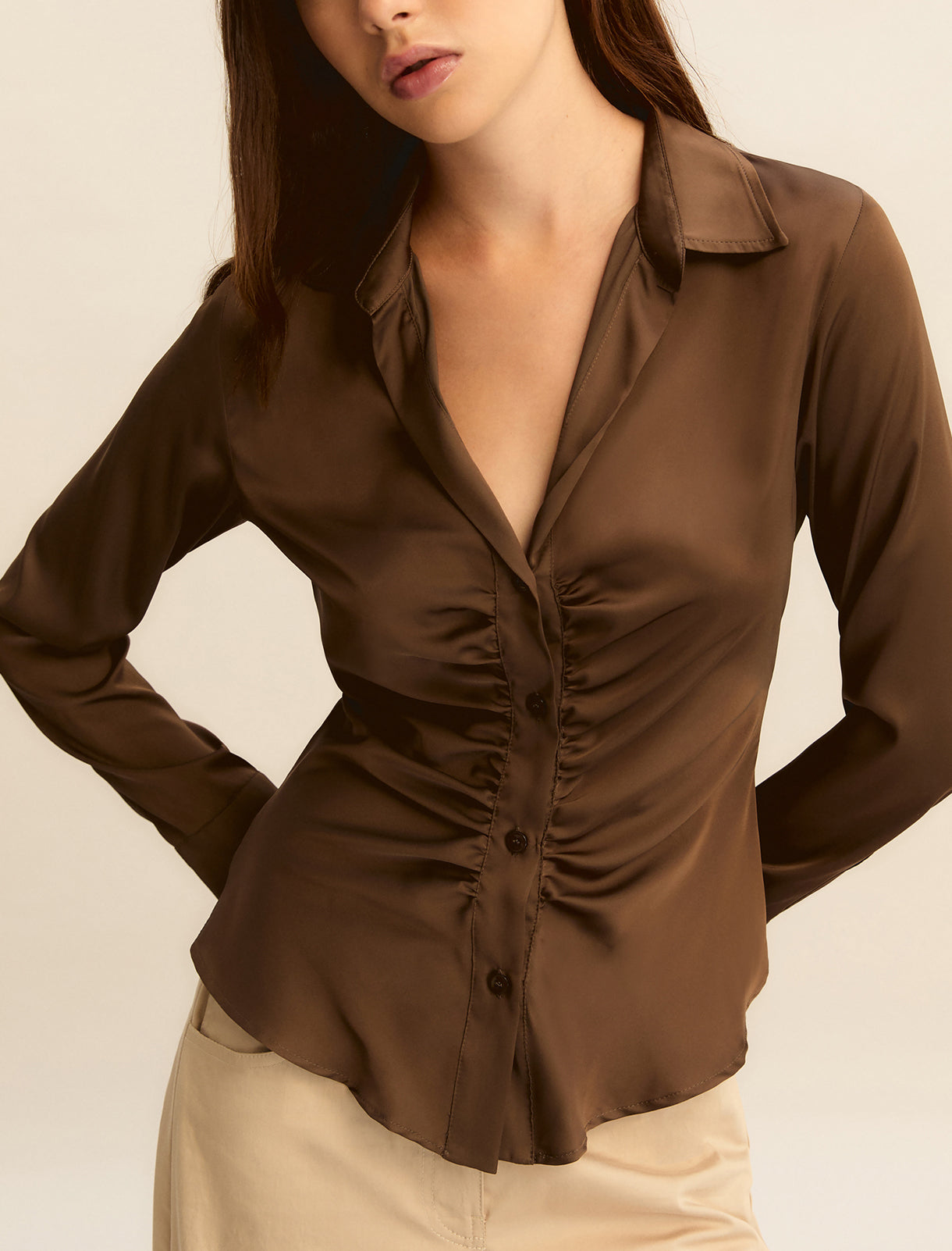 Camisa Emmcalesse Caqui