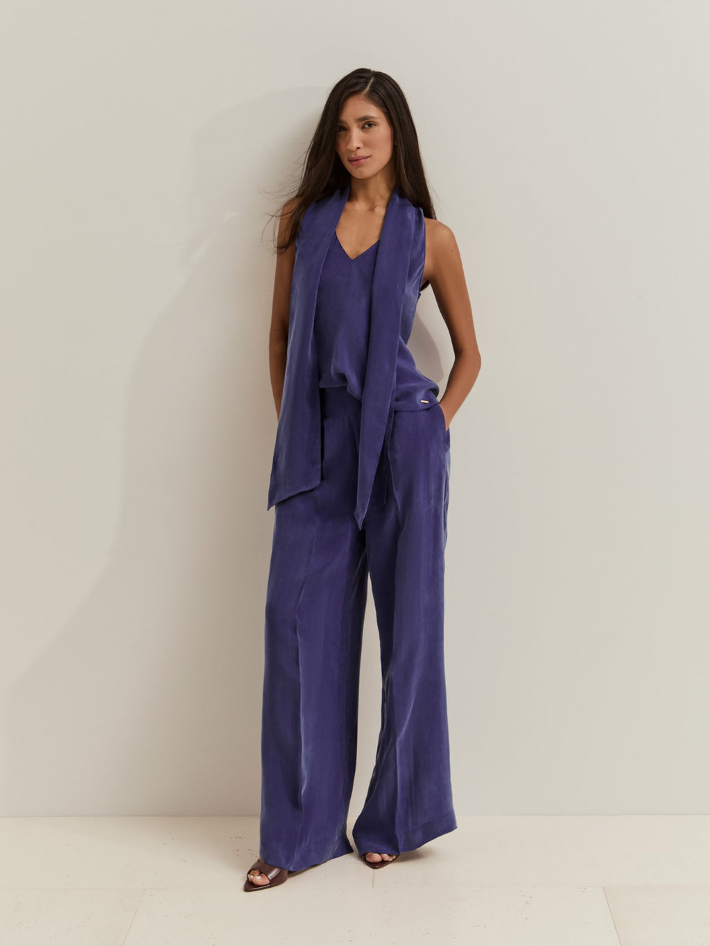 Blusa de cupro sin mangas