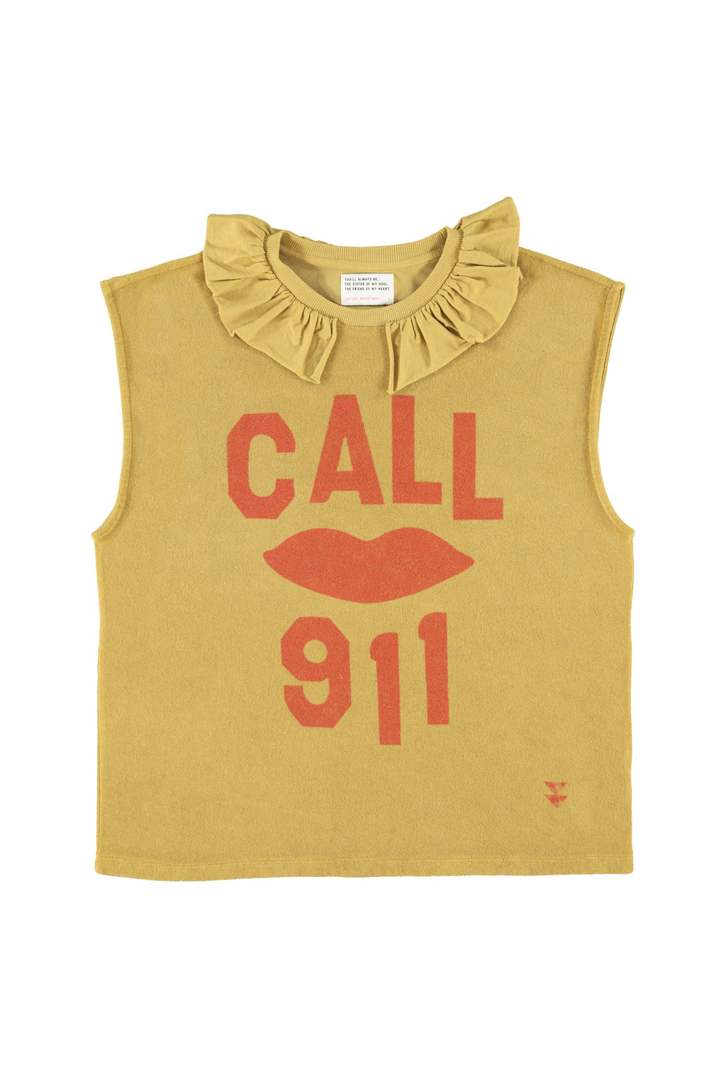 Camiseta sin mangas con cuello volante