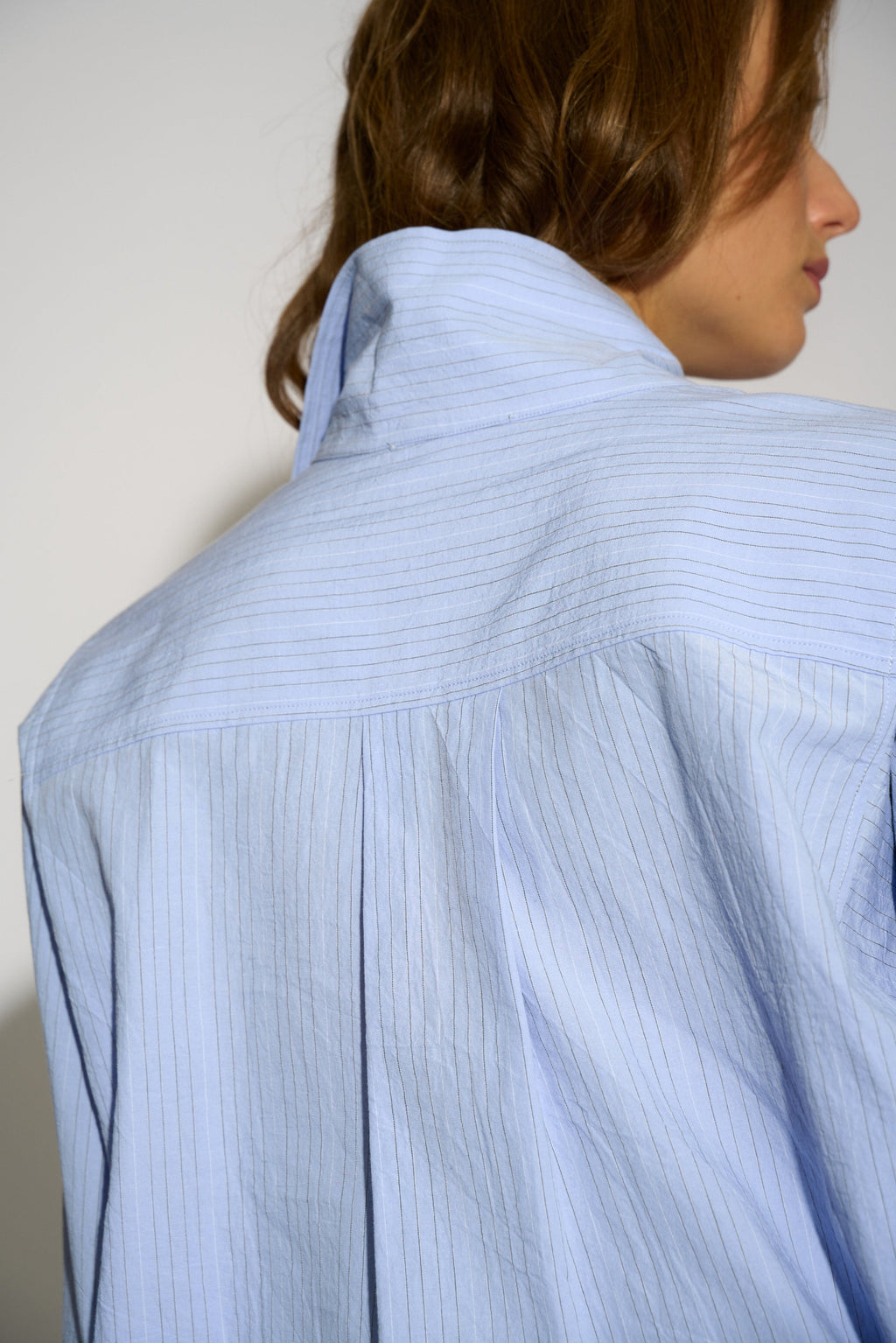 Camisa Gavina Snaps azul - detalle tejido rayas