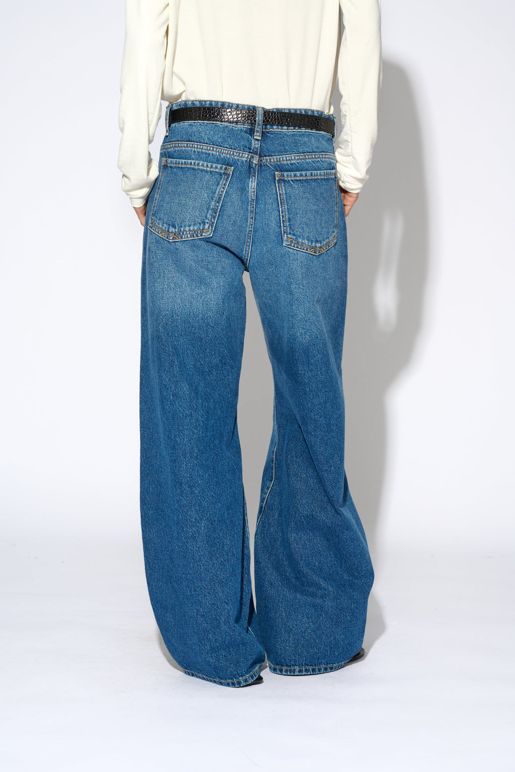 Jeans Solange denim medio - detalle tejido