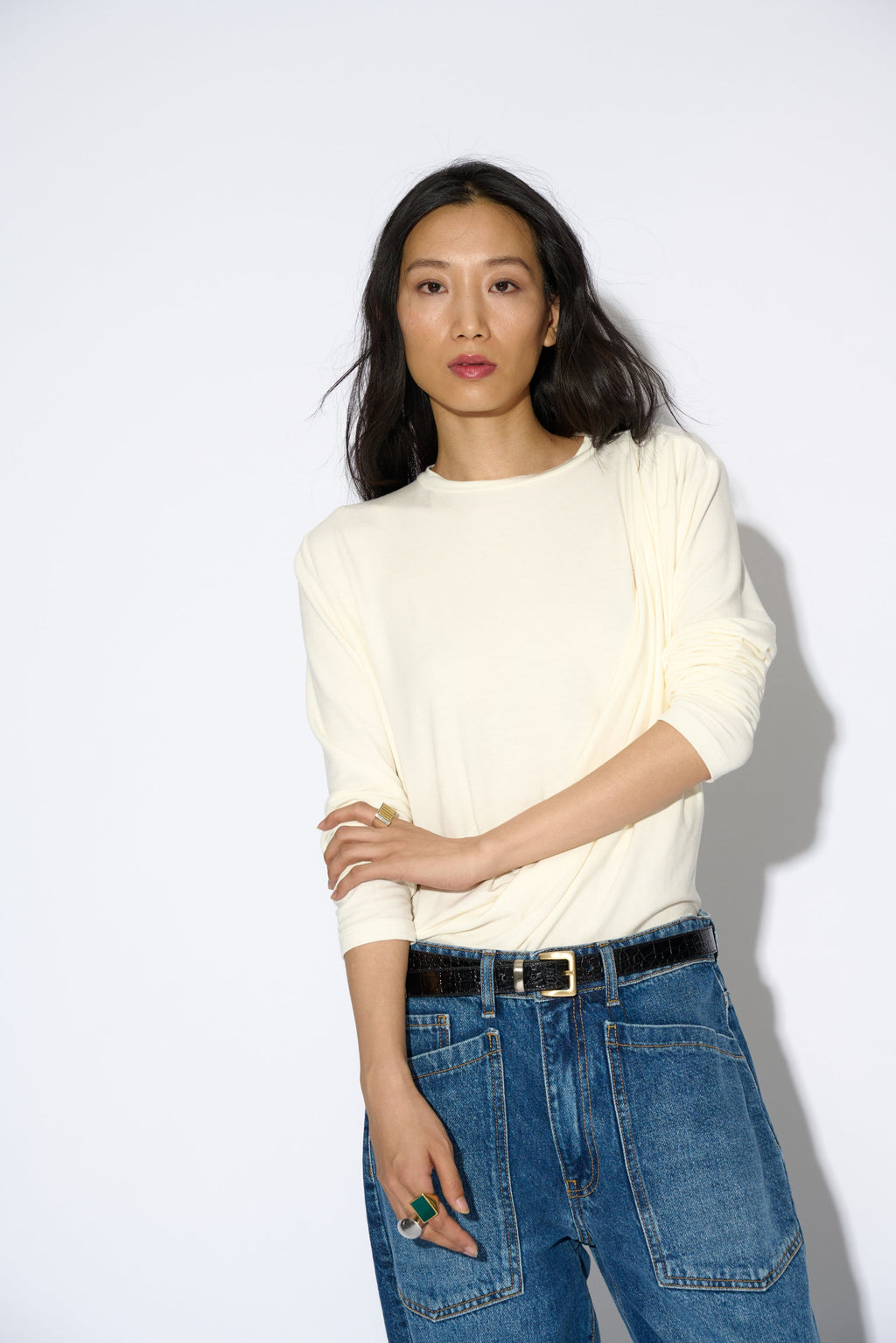 Jeans Solange denim medio - detalle cierre