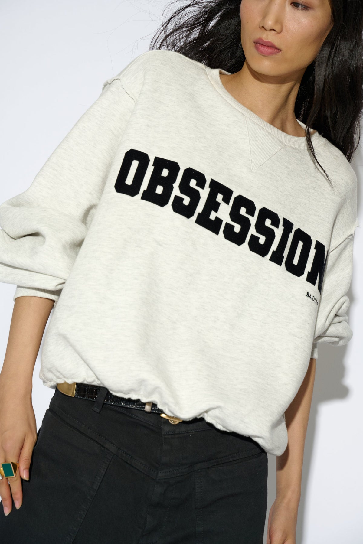 Sudadera Obsession gris - vista trasera