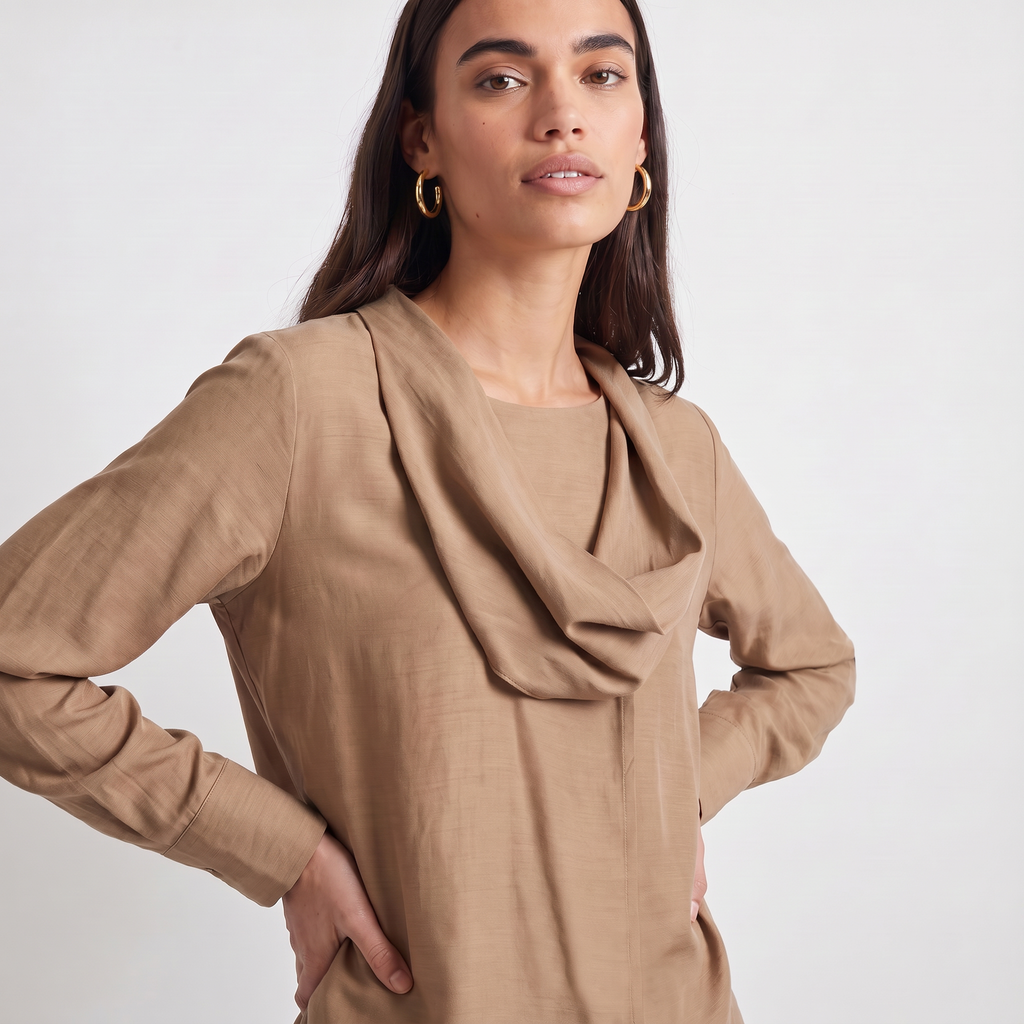 Blusa Elelis beige - vista completa