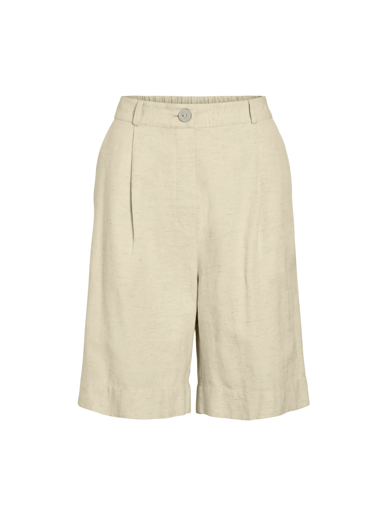 Bermudas Viprisilla Talle Alto Natural Jaspeado Claro