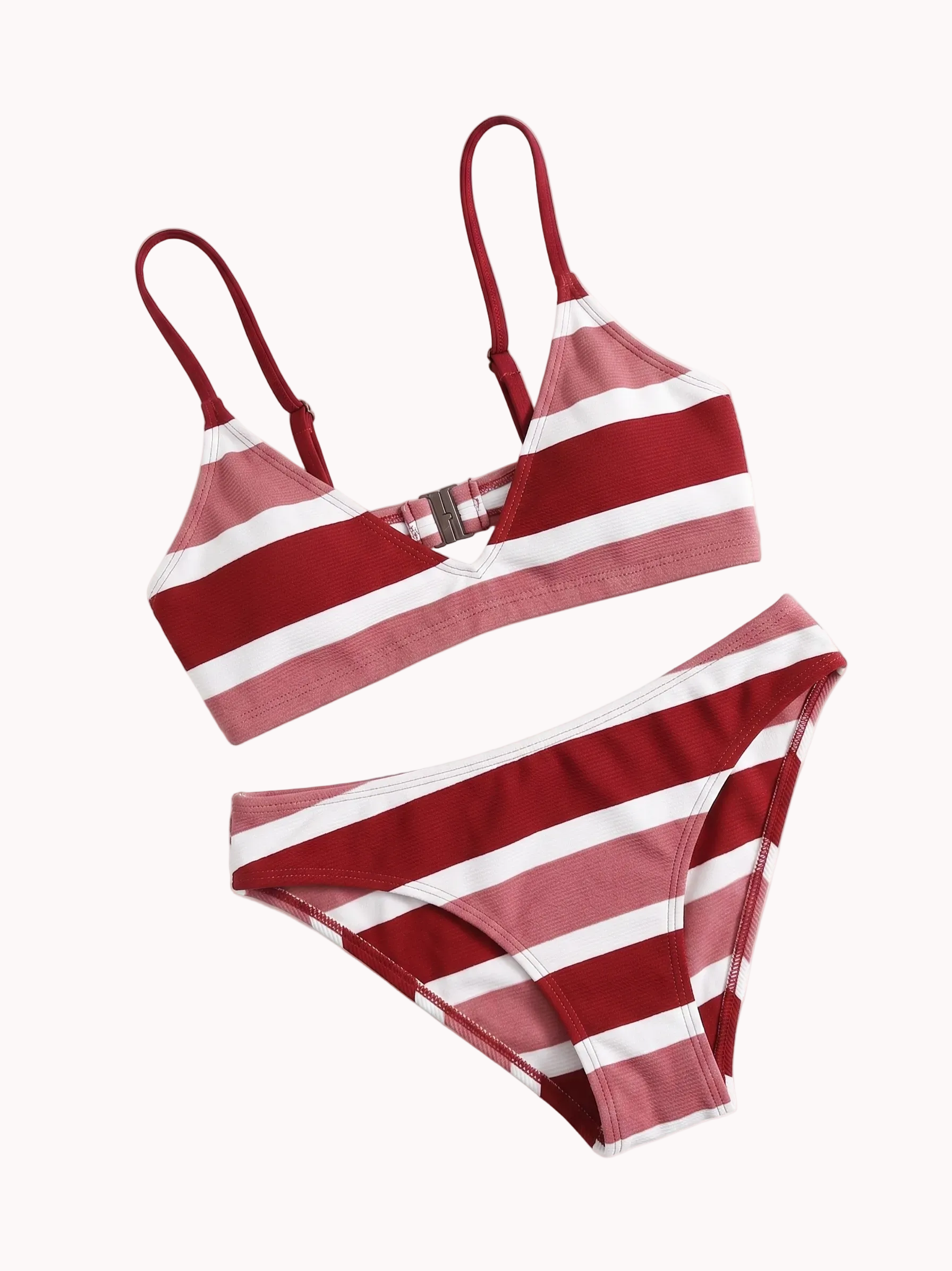 Bikini Cortina Rayas Mila Rojo