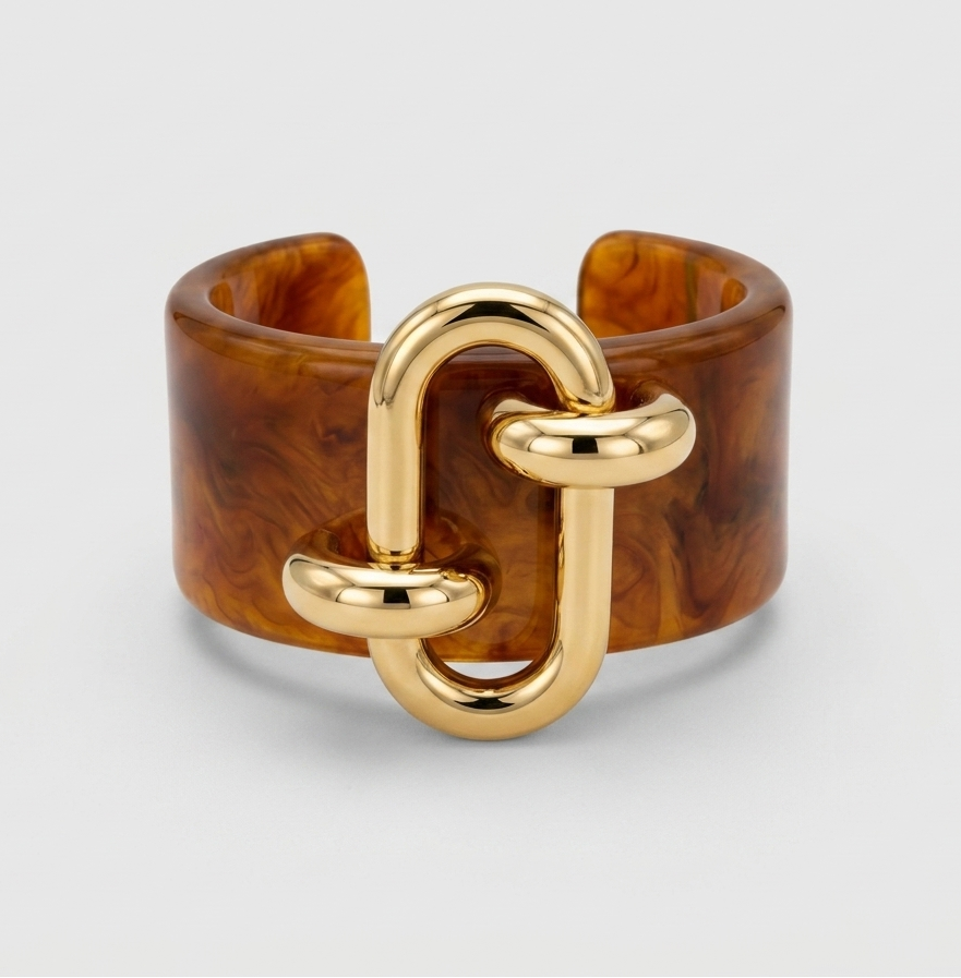 Brazalete Dorado Carey Marrón