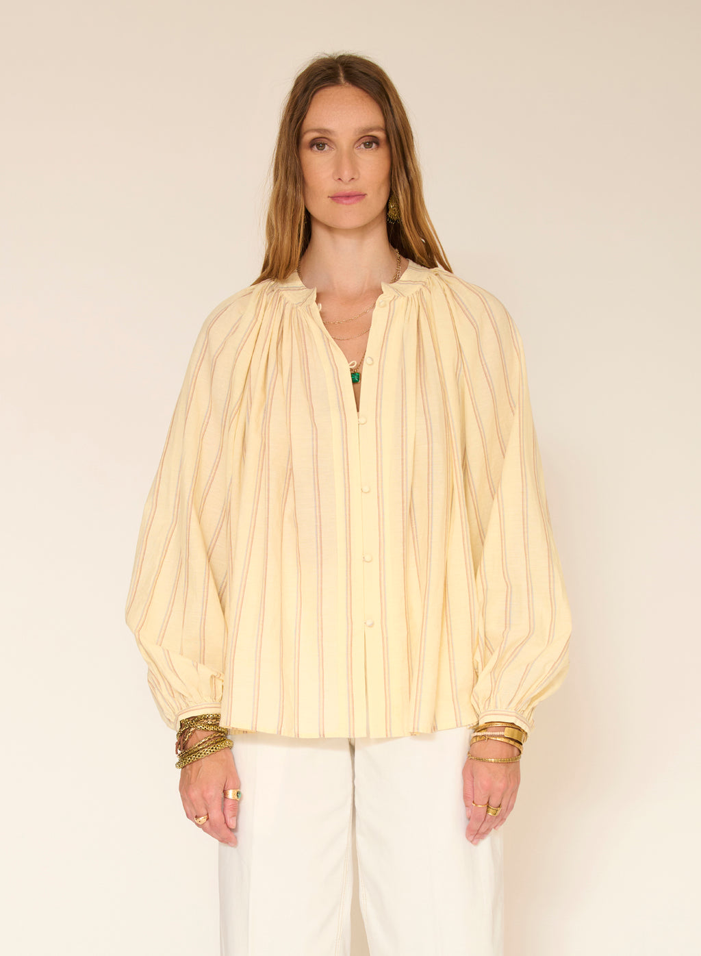 Blusa Rayas Carlin Vainilla