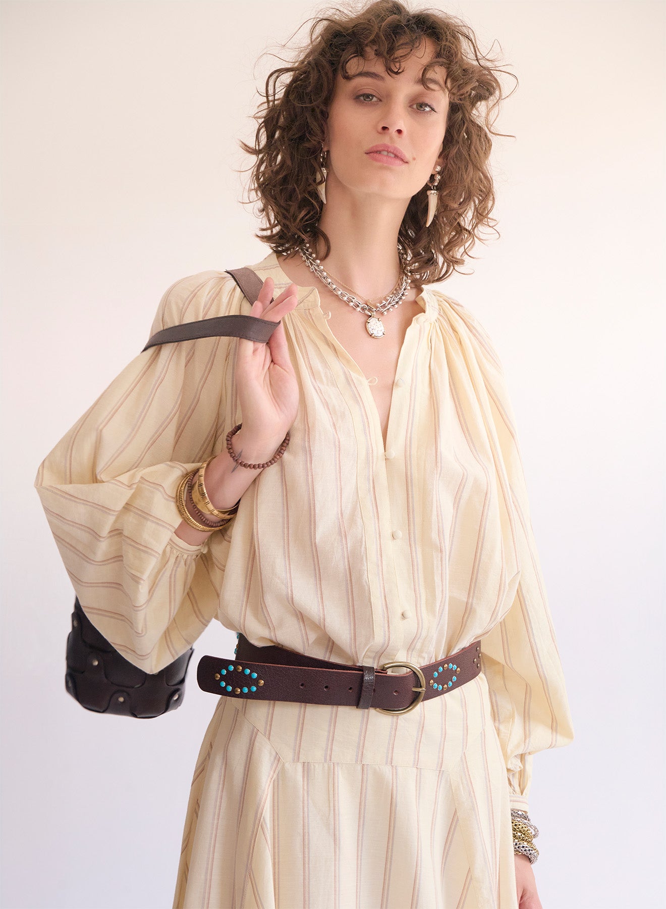 Blusa Rayas Carlin Vainilla