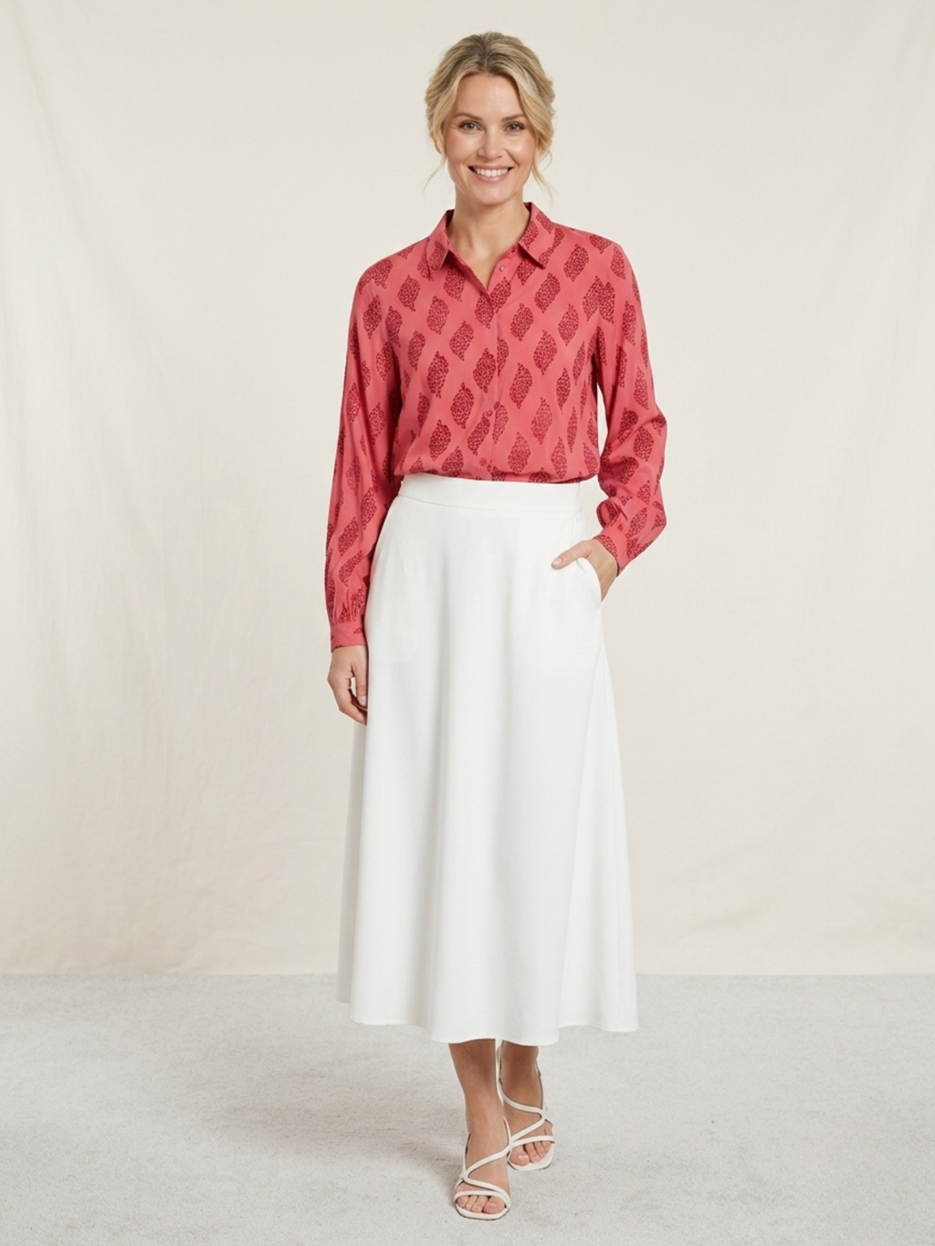Camisa Vimorana Manga Larga Rojo Berry
