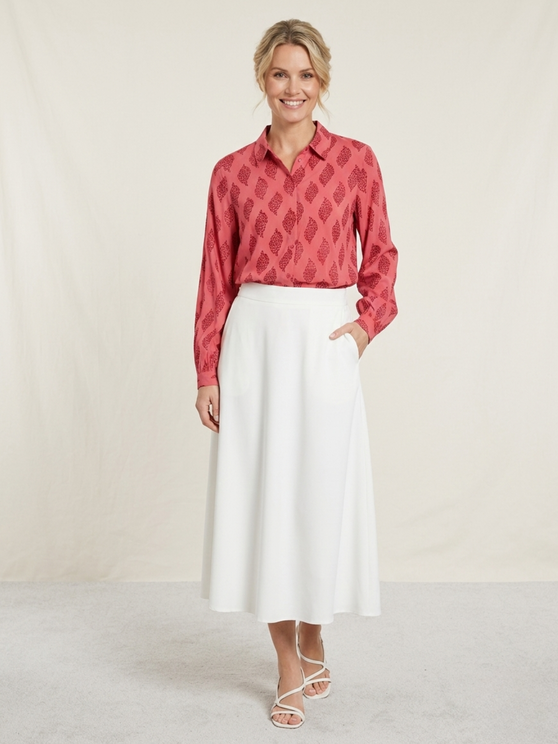 Camisa Vimorana Manga Larga Rojo Berry