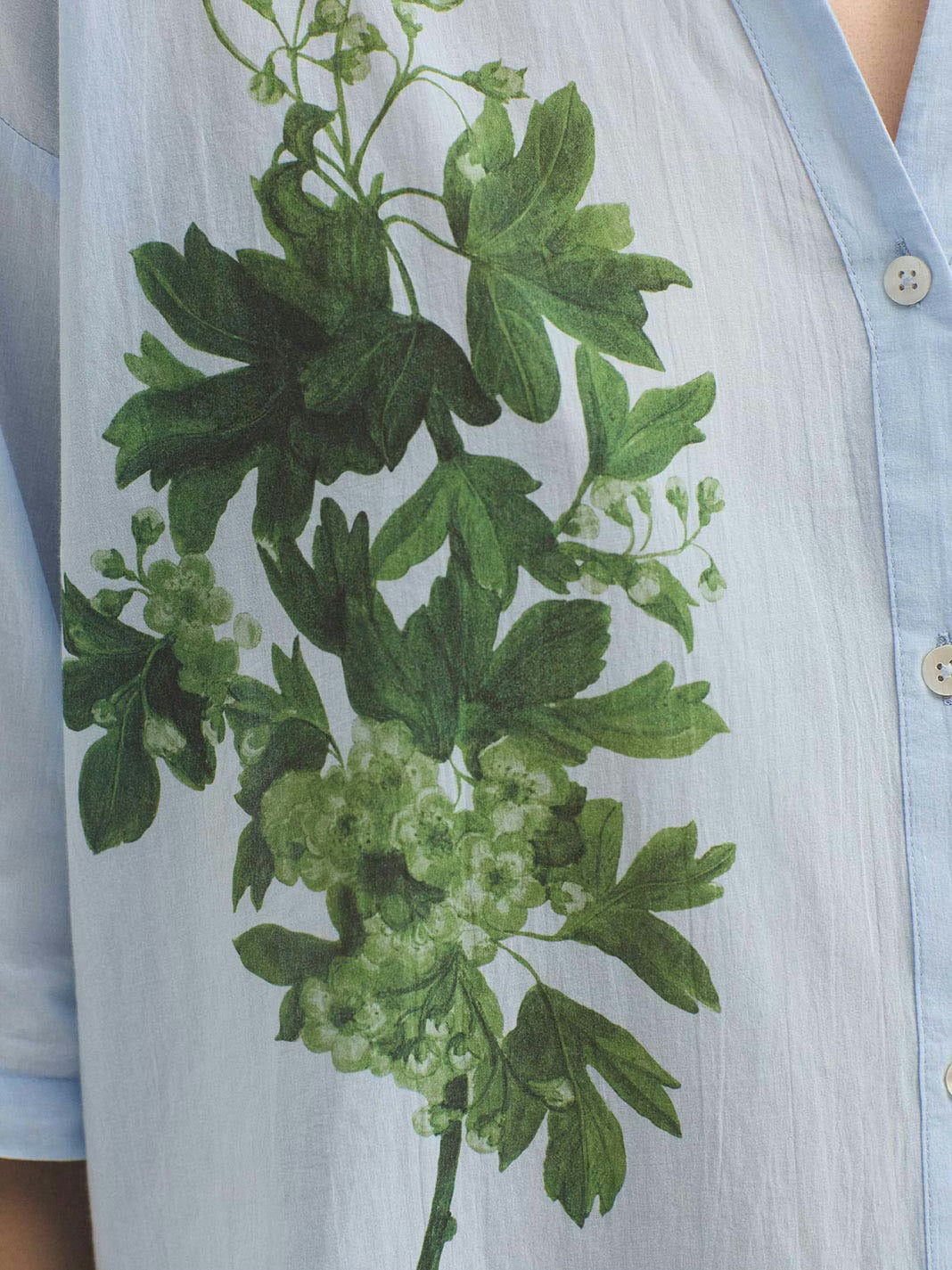 Camisa Positioned Flower Shirt Azul Claro
