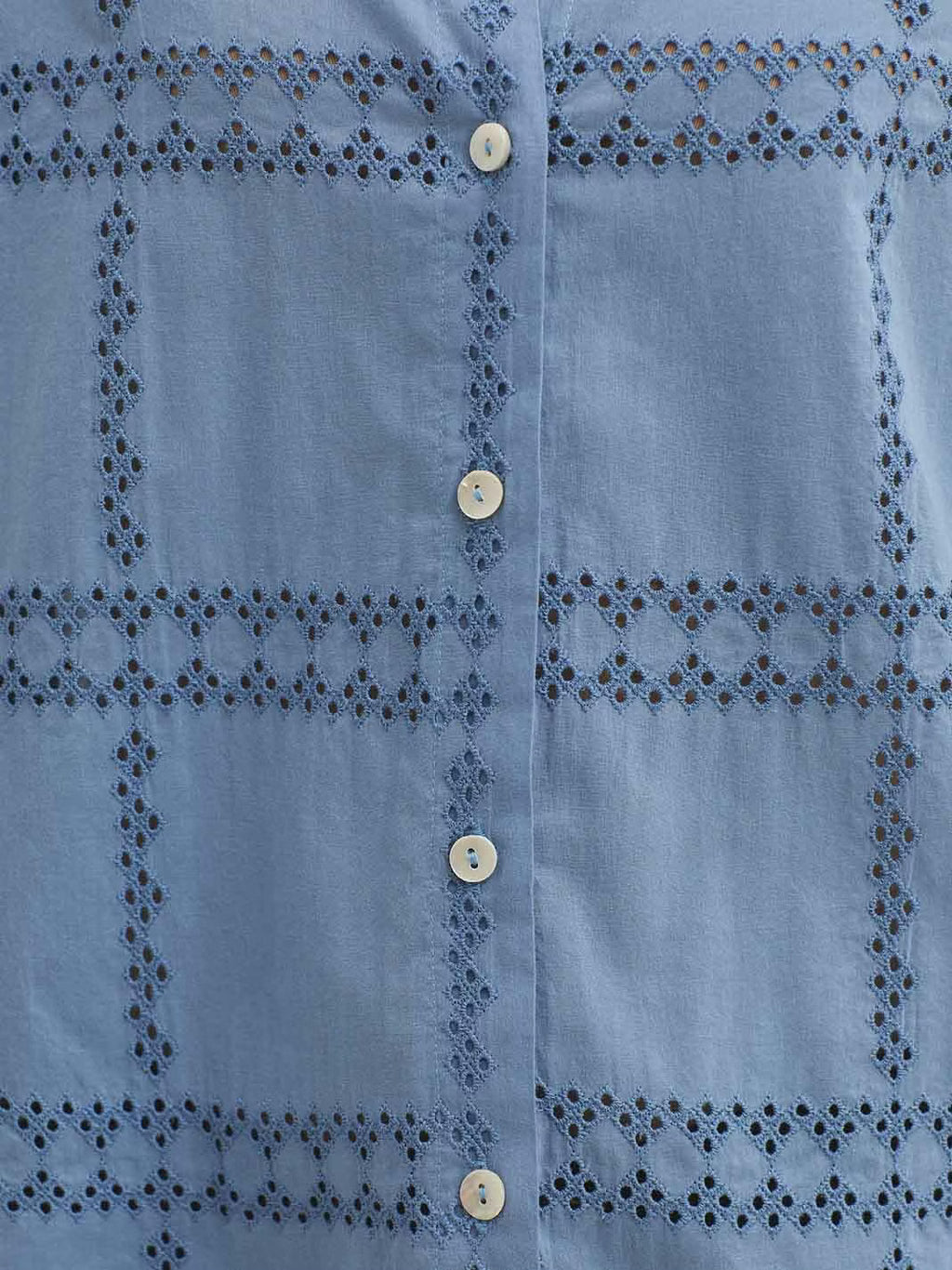 Blusa Swiss Embroidered Blouse Azul Brillante