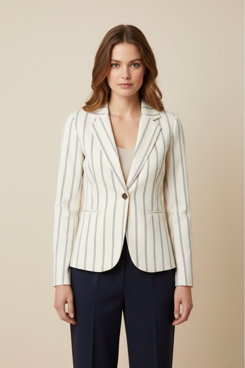 Blazer Ihkate Print Bl29 Abedul Raya Azul