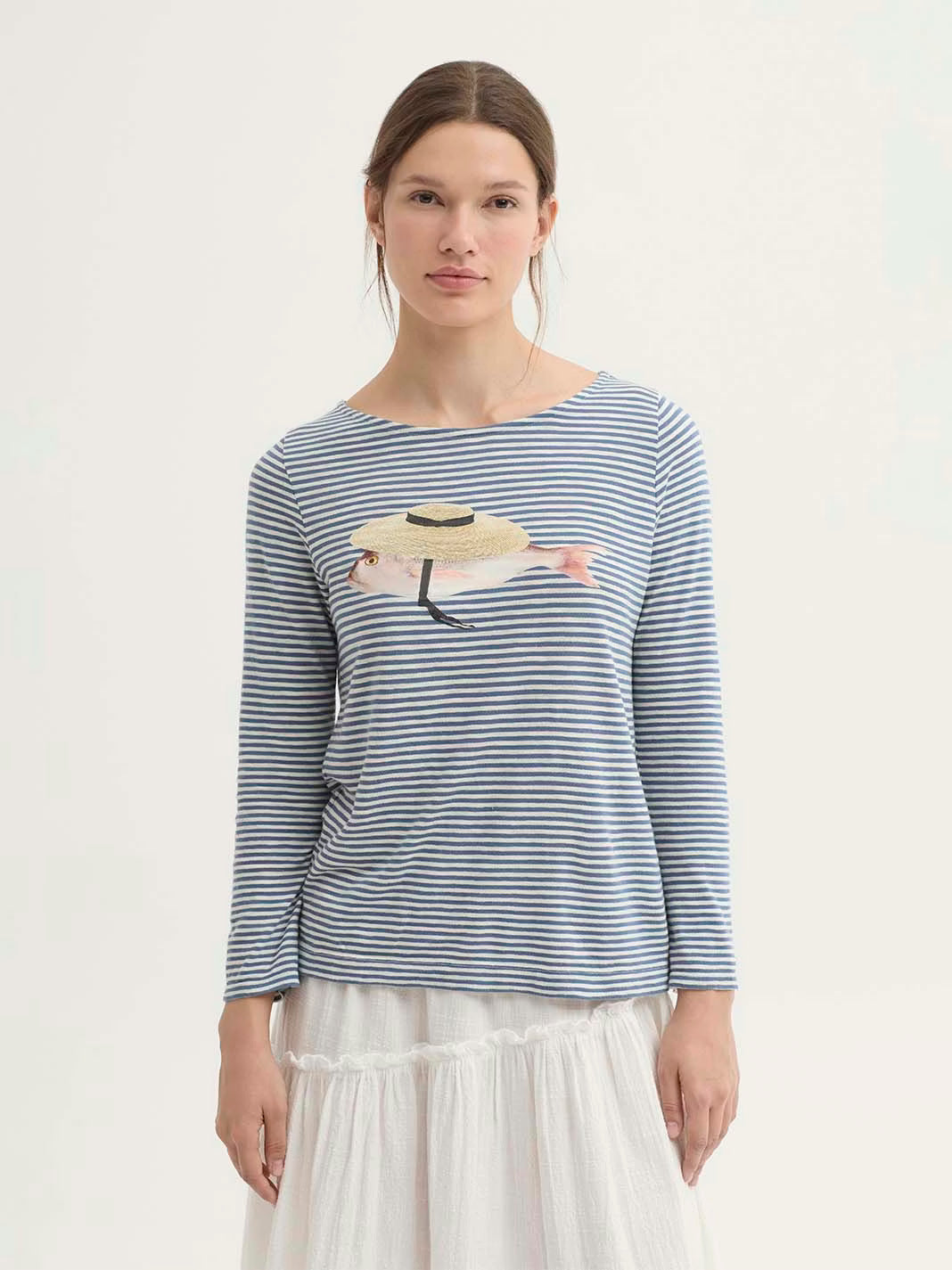Camiseta Stripe "Provencal Fish" T-Shirt Marino