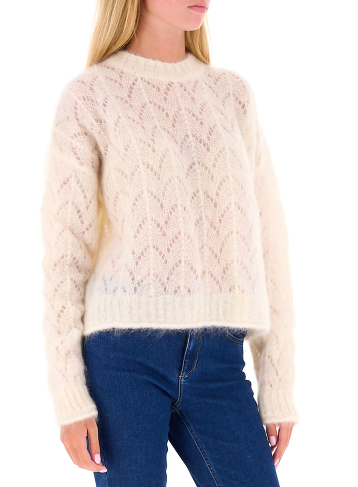 Jersey cuello redondo transparente
