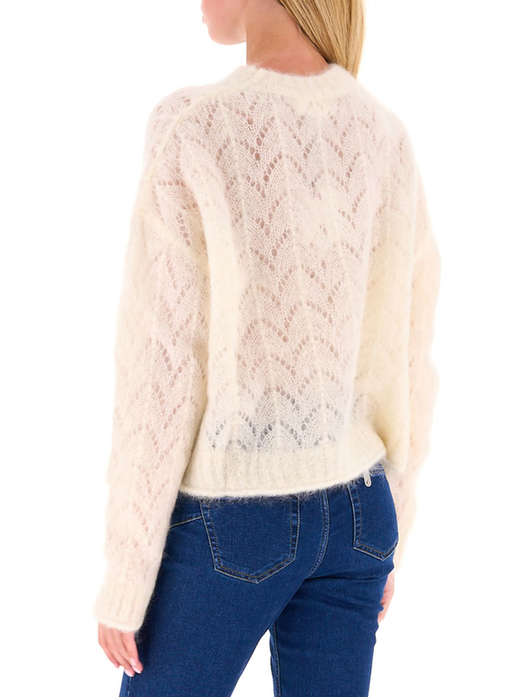Jersey cuello redondo transparente
