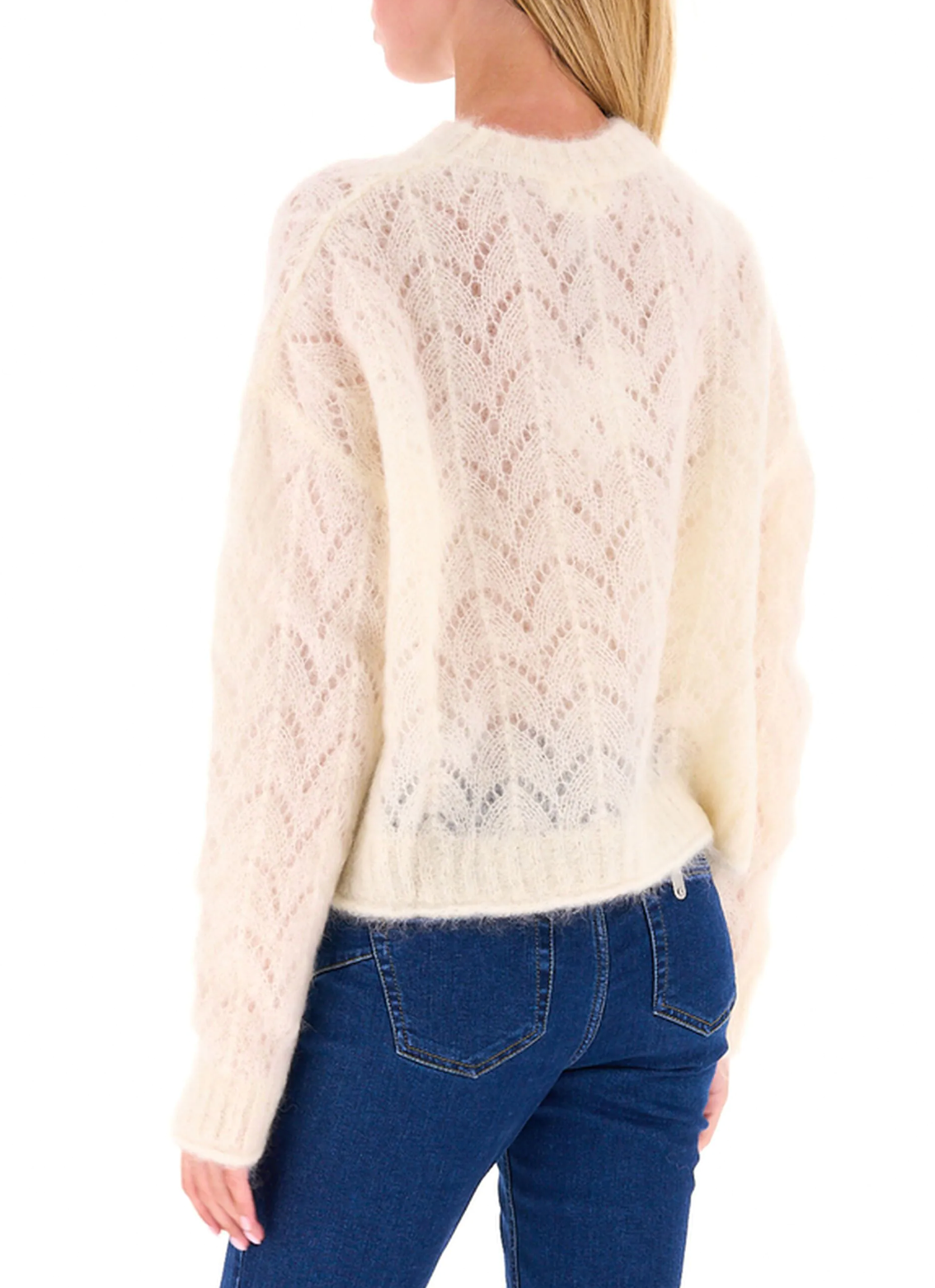 Jersey cuello redondo transparente