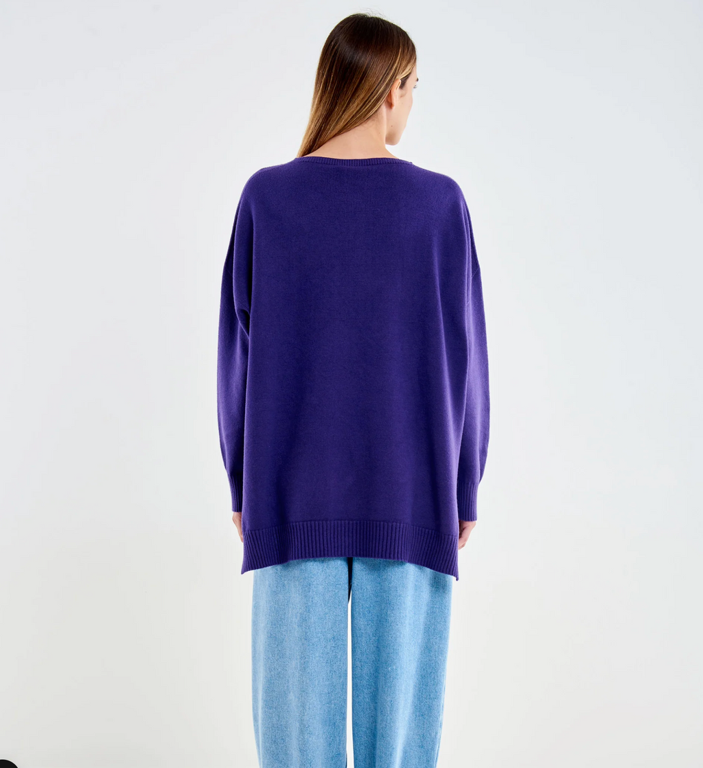 Jersey cuello redondo oversize