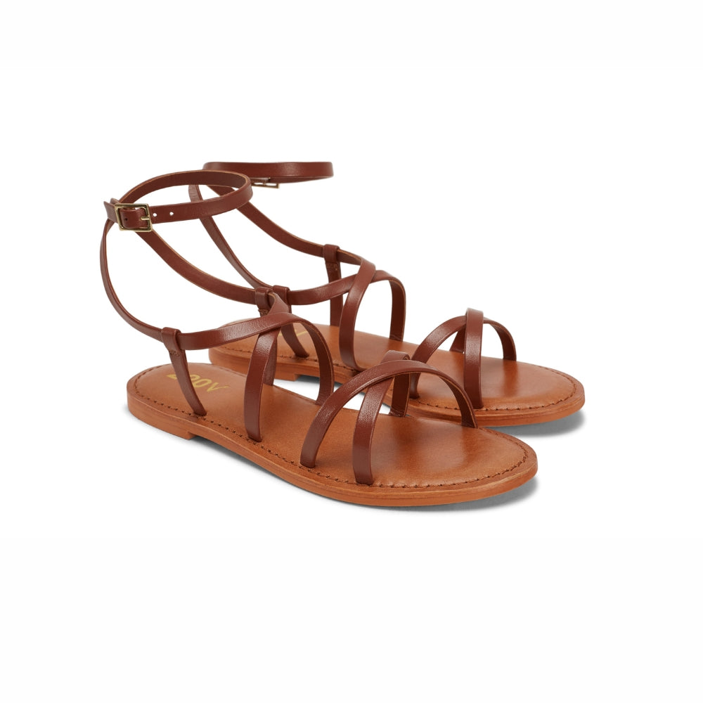 Sandália em Pele Plana Elaine