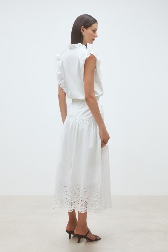 Falda Flavie Blanco Roto